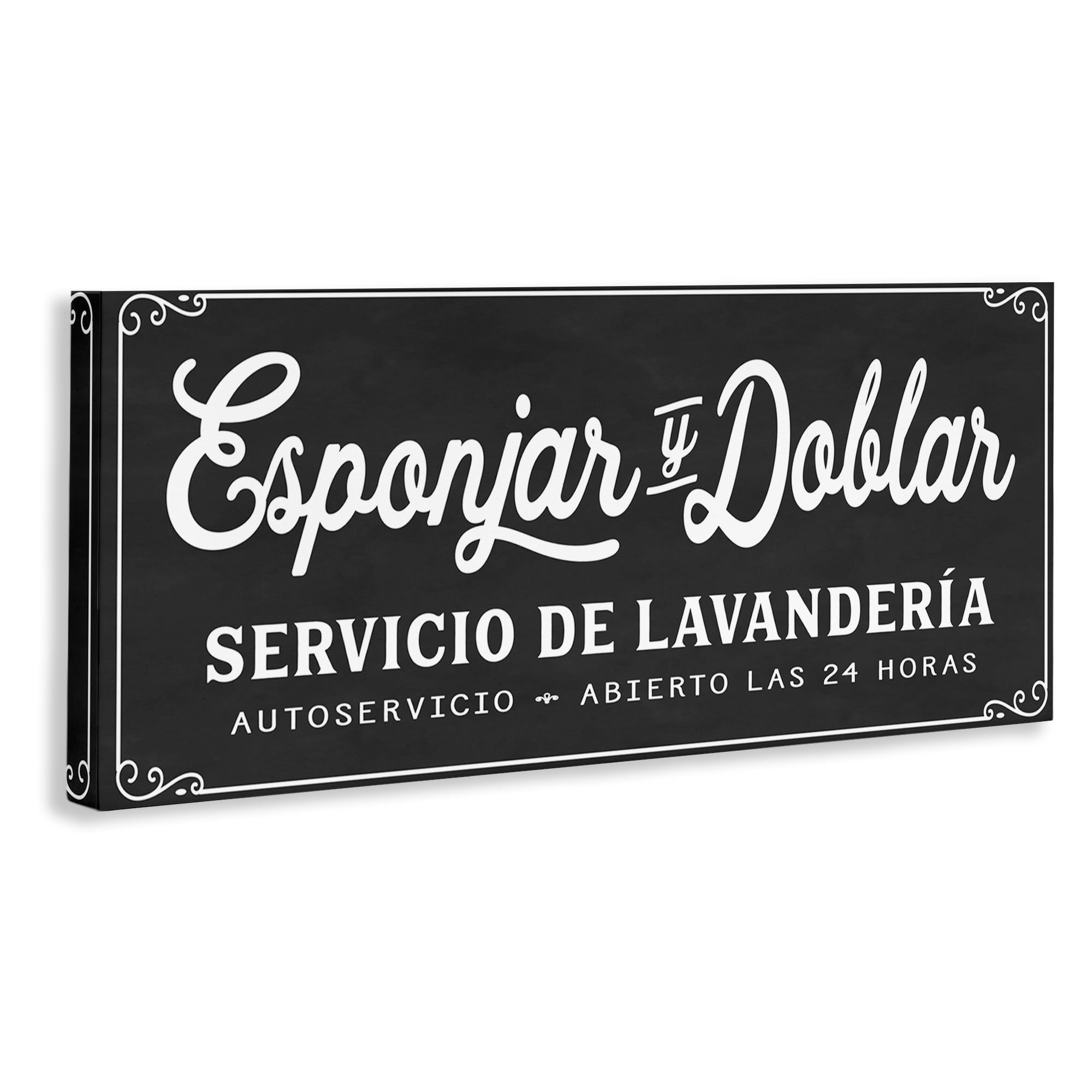 Stupell Industries Esponjar y Doblar Lavandería Bath & Laundry Painting Wrapped Canvas Art Print Wall Art, 30 x 13