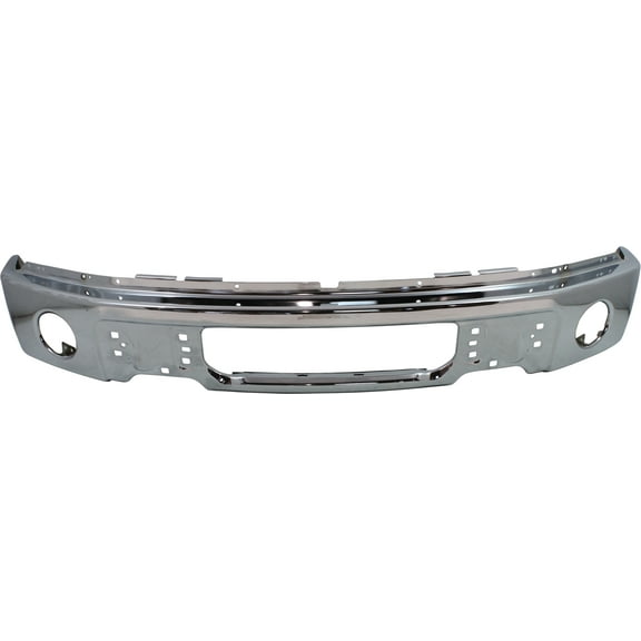 Bumper Compatible with FORD F-150 2009-2014 Lower Face Bar Chrome with Fog Light Holes