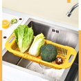 thumbnail image 2 of Pompotops Colander Over the SinkBasket Kitchen Utensil Durable Sink Colander Basket Multipurpose Strainer Basket For Kitchen Dish Cups, Yellow, 2 of 3