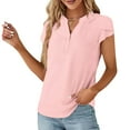 thumbnail image 6 of VDJ Women Blouses Summer Short Sleeve Button V Neck Trendy Shirts Casual Dressy Tops for Ladies, 6 of 7