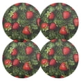 thumbnail image 2 of Ryvnso Christmas Strawberry Round Plate Mats Dining Table Placemat Set of 6 for Holiday Decoration, 2 of 7
