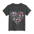 thumbnail image 4 of Povozer 4th of July Shirts Girls Boys Toddler 250 Anniversary Usa Shirt Toddler Childrens Independence Day Printed T Shirt Girls Boys Comfortable Short Sleeved Top Size 11-12 Years,Grey, 4 of 5