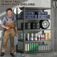 thumbnail image 6 of MOPHOTO 2 Pack Adjustable 5 Tier Garage Shelving Heavy Duty Support 1100lbs, 36" L x 16" W x 72" H Metal Shelves for Storage, Garage Storage Shelves, 6 of 7