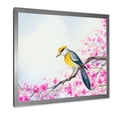 thumbnail image 2 of Beautiful Bird Sitting On Flowering Branch 36 in x 36 in Framed Painting Canvas Art Print, by Designart, 2 of 4