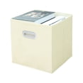 thumbnail image 2 of Large Foldable Storage Bin, Decorative Fabric Storage Containers   for Office Beige, 2 of 7