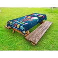 thumbnail image 1 of 18th Birthday Outdoor Tablecloth, Party Time with Colorful Flying Balloons on Star Like Backdrop Happiness, Decorative Washable Fabric Picnic Table Cloth, 58 X 84 Inches,Blue and White, by Ambesonne, 1 of 2