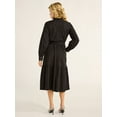 thumbnail image 3 of Free Assembly Womens Long Sleeve Ruffle Midi Dress, 3 of 5
