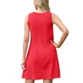 thumbnail image 5 of JWD Womens Summer Dresses 2026 Loose V Neck Sleeveless Sundresses Swimsuit Coverup with Pockets Red L, 5 of 6