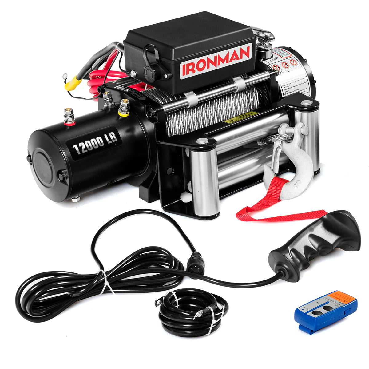 Electric Winch Recovery 12V 12500lbs Winch Trailer Truck SUV with Wireless Remote Control Kit 