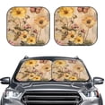 thumbnail image 2 of Rateoe Vintage Floral Butterfly Collage Pattern 2 Piece Car Windshield Sun Shade Foldable | Front Windshield Shade for Sun, Heat and UV Rays | Sunshade for Car Front Window-Small, 2 of 6