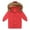 Red, variant on Ruyang Teens Girls Padded Puffer Coat Winter Quilted Down Parka Coats Warm Windproof Lightweight Zip Fuzzy Hooded Jackets