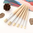 thumbnail image 4 of Paint Brushes Wooden Stencil Paint Brushes Set Round Tip Bristle Hair Paintbrush Easy to Clean Art Supplies Children Adults Acrylic Oil Watercolor Drawing Painting DIY Crafts, 4 of 5