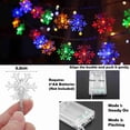 thumbnail image 4 of Christmas Snowflake String Lights Decorations, 20 ft 40 LED Fairy Lights Battery Operated Waterproof for Xmas Garden Patio Bedroom Party Decor Indoor Outdoor Celebration Lighting,Multicolor, 4 of 5