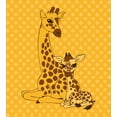 thumbnail image 3 of Giraffe Duvet Cover Set, Giraffe Family Animal Pattern on Polka Dotted Background, Decorative 2 Piece Bedding Set with 1 Pillow Shams, Twin Size, Marigold Redwood, by Ambesonne, 3 of 3