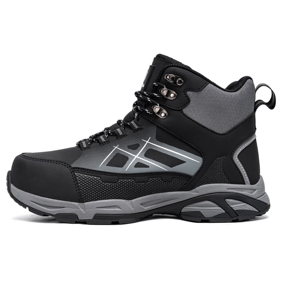 FENLERN Men's Steel Toe Work Boots Non Slip Safety Shoes,Comfortable Industrial and Constructio Hiking Sneakers