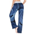 thumbnail image 5 of Small Women's Comfy Casual Pajama Pants Stretch Fabric Suitable for Yoga Pants Hippie Pants，The Best Holiday Gifts for Women Deep Blue and White Intertwined, 5 of 7