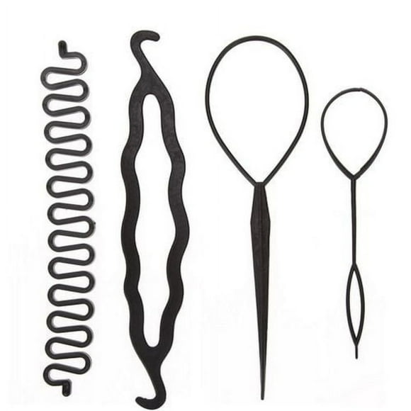Soins Capillaires 4 Pcs Pinces à Queue Topsy pour Tresse, Bâtons de Coiffage pour Créer des Chignons Rapides et Faciles, Updos et Plus; Parfait pour Tous les Types de Cheveux et Toutes les Occasions, Soins Capillaires pour Femmes