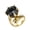 Gold Plated Black, variant on Women Cubic Zirconia Ring Big Bold Radiant CZ Stones Rings Chunky Gemstone Signet Thumb Rings Silver Plated Black Size 10