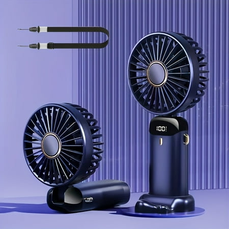 

VECPIO Portable LED Handheld Fan - Compact Whisper-Quiet & Powerful - Long-Lasting Battery USB Foldable Instant Cooling for On-The-Go Comfort