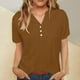 thumbnail image 2 of Vestidos Casuales Para Mujer, Blusas De Mujer De Moda Camisa de botones lisa de moda para mujer, blusa holgada con cuello en V para mujer, 2 of 6
