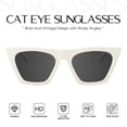 thumbnail image 2 of Gafas de sol mosanana ojo de gato blanco retro vintage de moda años 90, 2 of 6