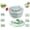 green transparent, variant on Large Capacity Multi-function Salad Spinner, 6-in-1 Salad Spinner & Vegetable Chopper, Fruit Washing Bowl with Strainer and Quick Stop Button, Easy Clean, Non-Slip Base (Green)