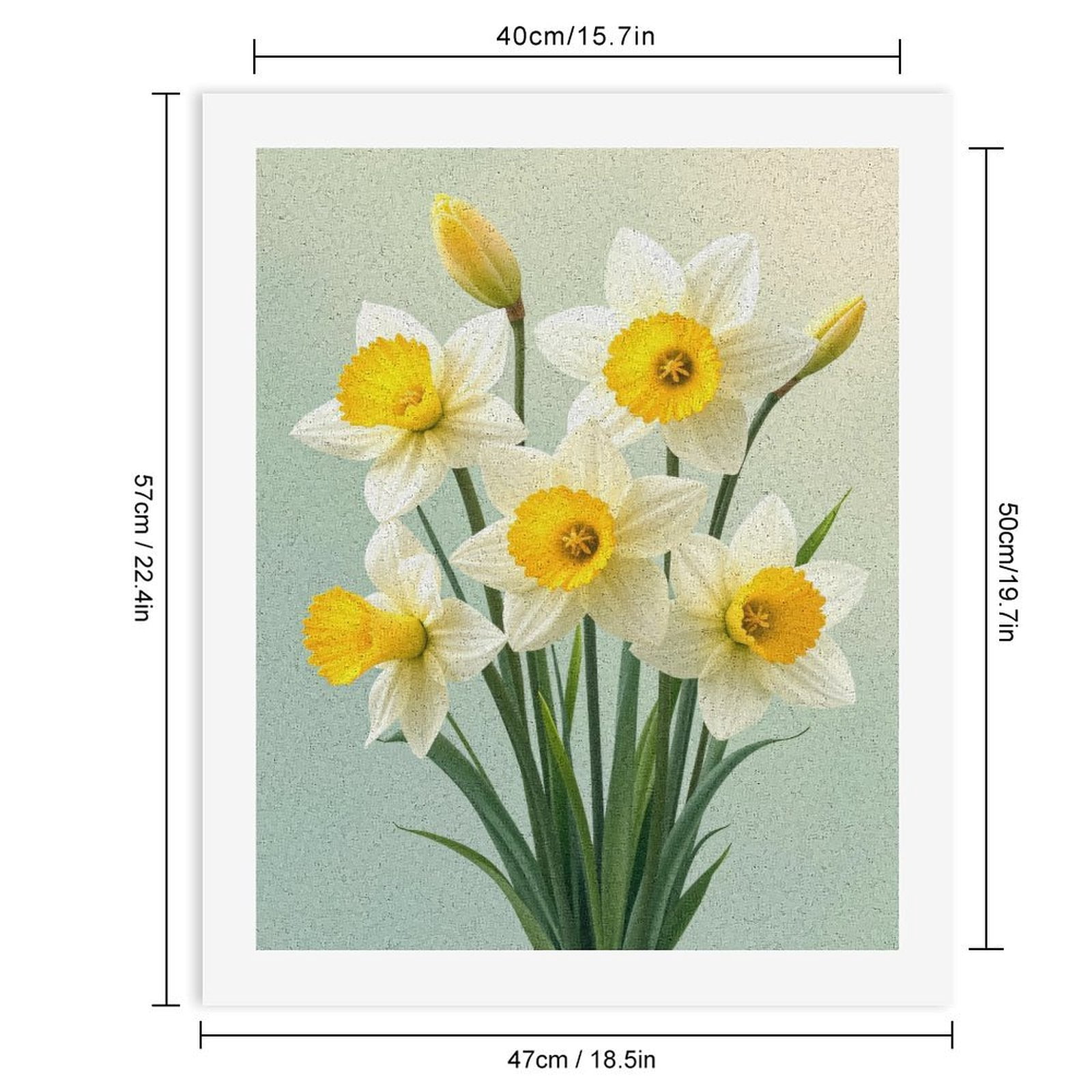 Paint by Numbers Kit for Adults, Yellow White Daffodil Bouquet Spring Paint by Numbers, Easy Paint by Numbers Kit for Adults Beginner, DIY Adult Paint by Number Kits on Canvas, Home Decor