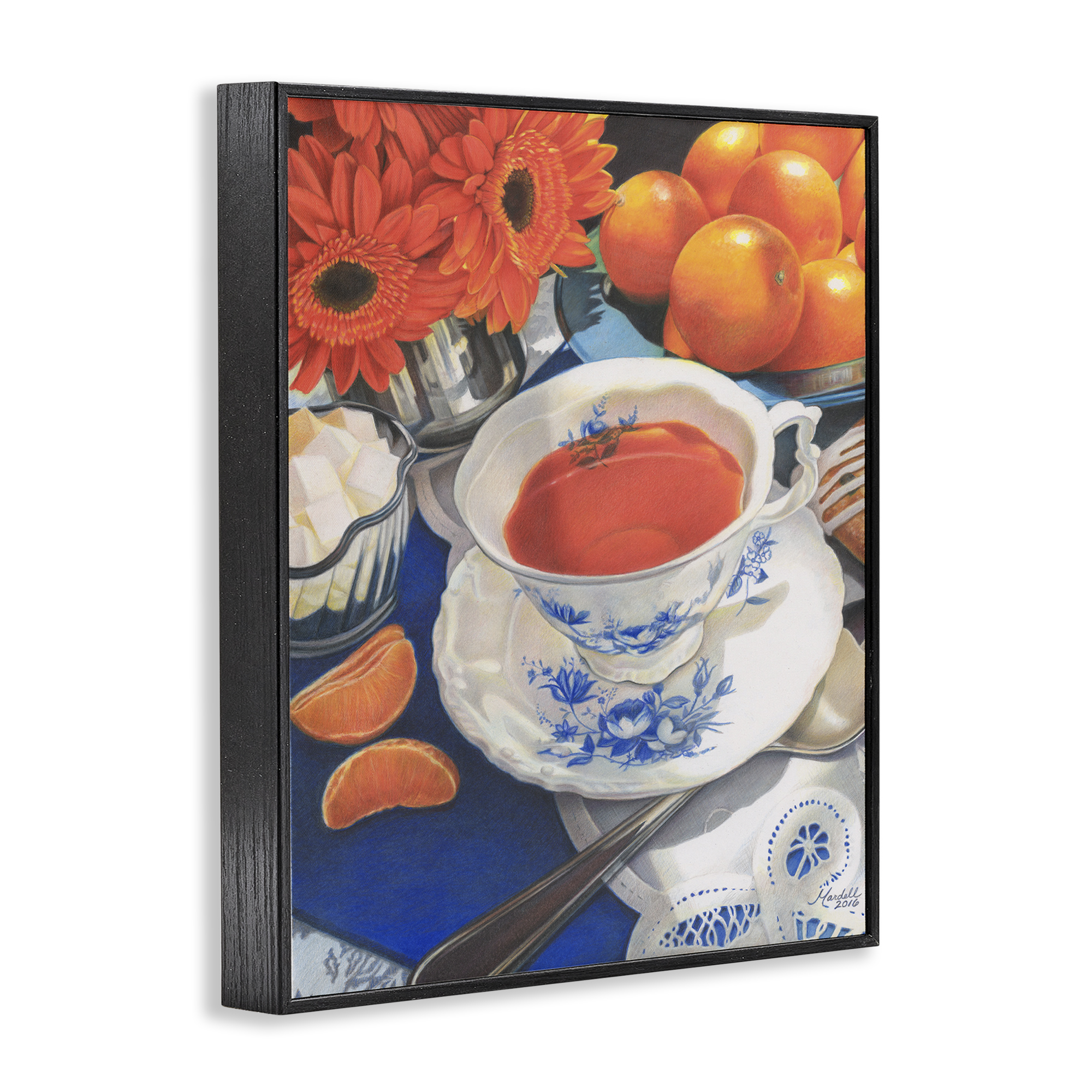 Stupell Industries Citrus Tea Time Food & Beverage Painting Black Framed Art Print Wall Art, 24 x 30