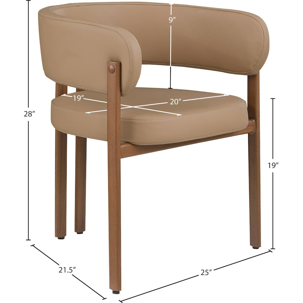 Meridian Furniture Gideon Tan Vegan Leather Dining Chair (Set of 2)