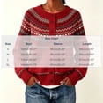 thumbnail image 3 of Enjoytime Cardigan for Women Print Crew Neck Button Down Knitted Cropped Sweater Jacket Warm Cozy Long Sleeve Casual Outerwear, 3 of 6