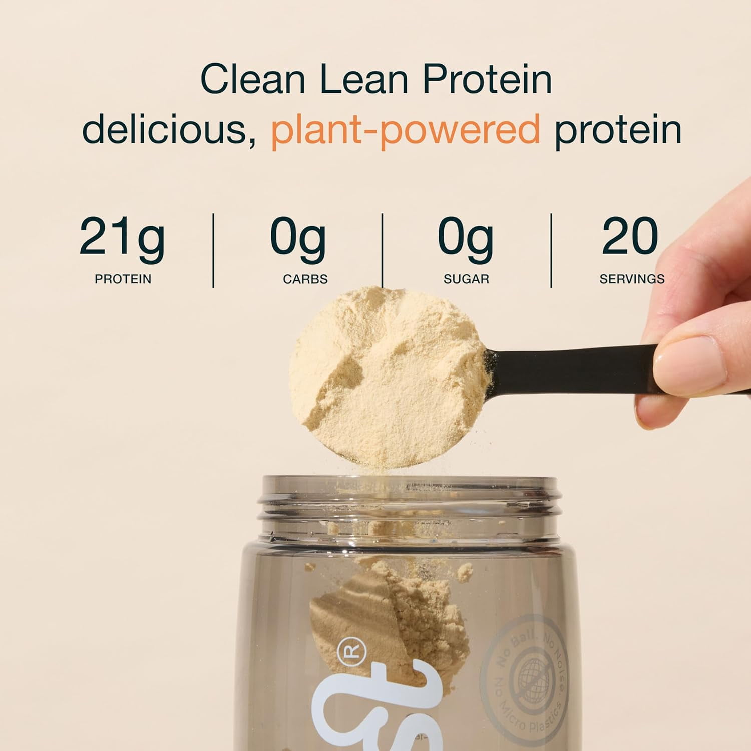 Nuzest - Pea Protein Powder - Clean Lean Protein, Premium Vegan Plant Based, Dairy Free, Gluten Free, GMO Free,  Just Natural (UNFLAVORED), 20 Servings, 1.1 lb