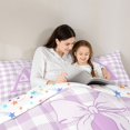 thumbnail image 5 of Catabedysis Purple ABC Print A 7pcs Queen Bedding,Personalized Monogrammed Gifts Bedding Comforter Set Queen,Colorful Stars Reversible For Girls, 5 of 7