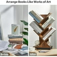 thumbnail image 4 of Retro Storage Shelve - Balcony - Office - 5 - Rack Tree Bookshelf - Living Room - Small Book Organizer for Bedroom - 5 Tier Floor Standing Bookcase for CDs/Magazine/Books, 4 of 8