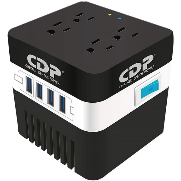 Regulador de Voltaje CDP RU-AVR604 600VA/300W AVR Supresor de Picos 4 Salidas + 4 USB