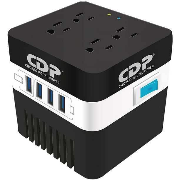 Regulador de Voltaje CDP RU-AVR604 600VA/300W AVR Supresor de Picos 4 Salidas + 4 USB