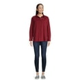 Time and Tru Women's Button Down Shirt with Long Sleeves, Sizes XSXXXL