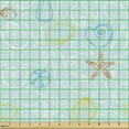 thumbnail image 2 of Ambesonne Nautical Fabric by the Yard Upholstery, Starfish Mollusk Shells, 3 Yards, Pale Blue Multicolor, 2 of 5