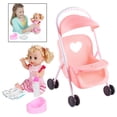 thumbnail image 1 of Conjunto de Coche de Muñeca Hugo Muñeca Niña Con Cochecito Rosado, 1 of 10