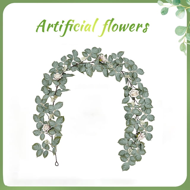 European Style Rose Vine Wall Hanging Elegant Flower Garland for Home