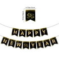 thumbnail image 2 of Banderín de Año Nuevo 2025 en negro y dorado Decoraciones de Año Nuevo para pared, ventana, suministros para fiestas de Año Nuevo, 2 of 5