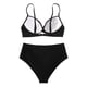 thumbnail image 5 of MKLEKYY Trajes De Baño Mujer Women High Waisted Bikini Sexy Push Up Two Piece Swimsuits Vintage Swimsuit Two Piece Retro Ruched High Waist Print Bikini Set 2732, 5 of 6
