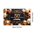 thumbnail image 3 of Golden Frame Happy Birthday Banner Decorative Design Cheers to 50 Years for Celebration Event Party Anniversary, 3 of 7