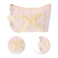 thumbnail image 4 of Unique Bargains 1 Pc Butterfly Pendant Lace Bow Makeup Bag Pink Polyester, 4 of 6