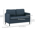 thumbnail image 3 of HOMCOM Causeuse 53 Pouces pour Chambre, Canapé Moderne 2 Places avec Pattes en Acier, 3 of 10