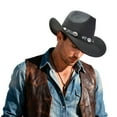 thumbnail image 4 of Avaner Western Cowboy Hat for Men Women Classic Fedora Hat with Buckle Belt, 4 of 4