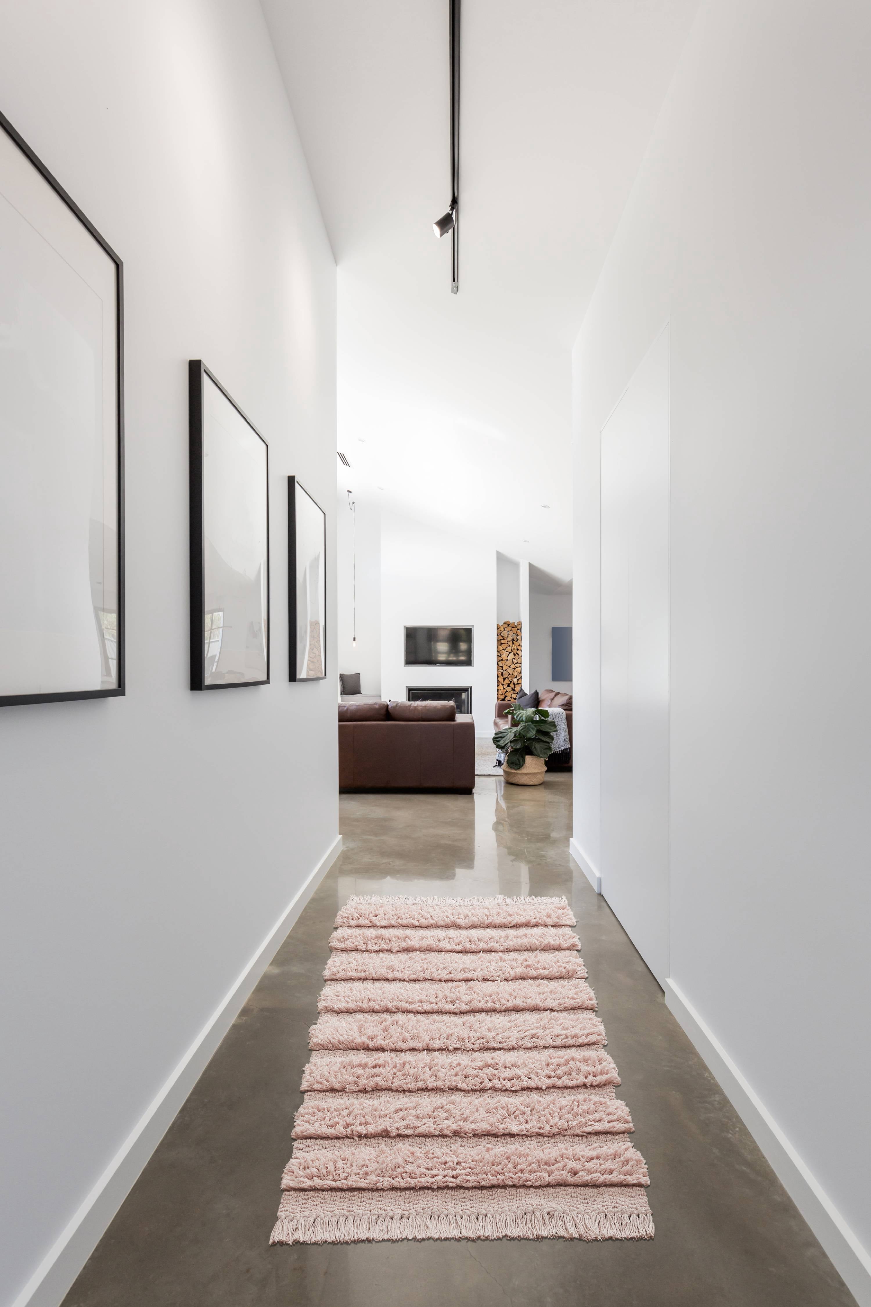 VCNY Home Savannah Fringe Pink Stripe Cotton Blend Bath Rug Runner, 24 x 60
