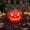 B, variant on Halloween Lighted Resin Pumpkin Lamp, Battery Powered LED Spooky Tabletop Ornament with Carved Face, Hand-Painted Pumpkin Figurine for Home Window Party and Fall Decor, Multiple Styles Available