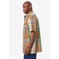 thumbnail image 4 of KingSize Men's Big & Tall Plaid Wrinkle-Resistant Short Sleeve Button Down, 4 of 5