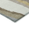 thumbnail image 4 of 8' Beige Brown And Gray Round Abstract Washable Indoor Outdoor Area Rug, 4 of 5