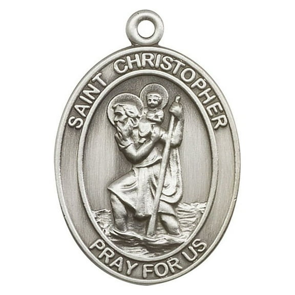 Antique Silver St. Christopher Keychain